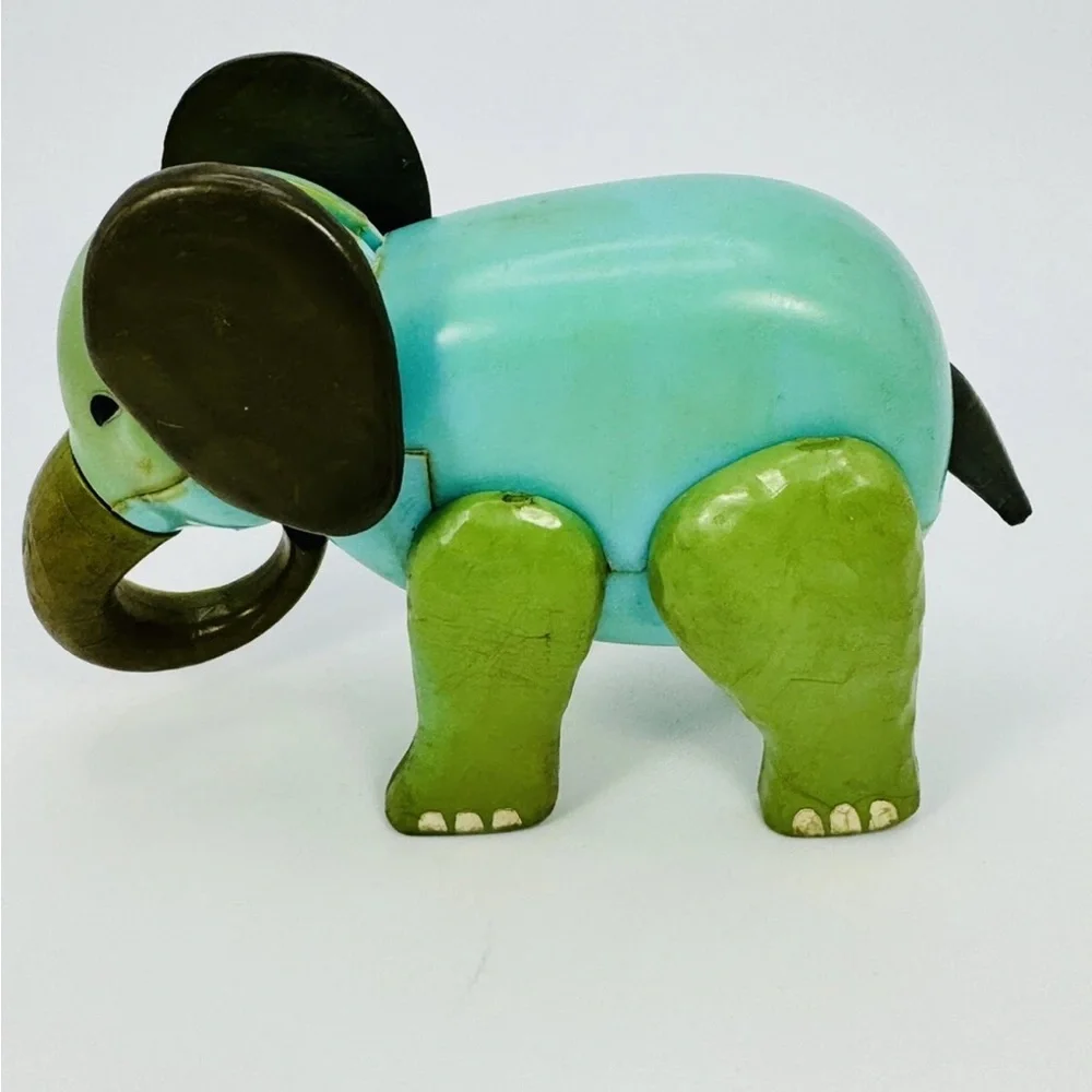 VTG Fisher Price Little People Poseable Blue Elephant And Giraffe READ ISSUES